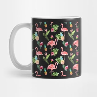 Pink Flamingo Watercolor Pattern Mug